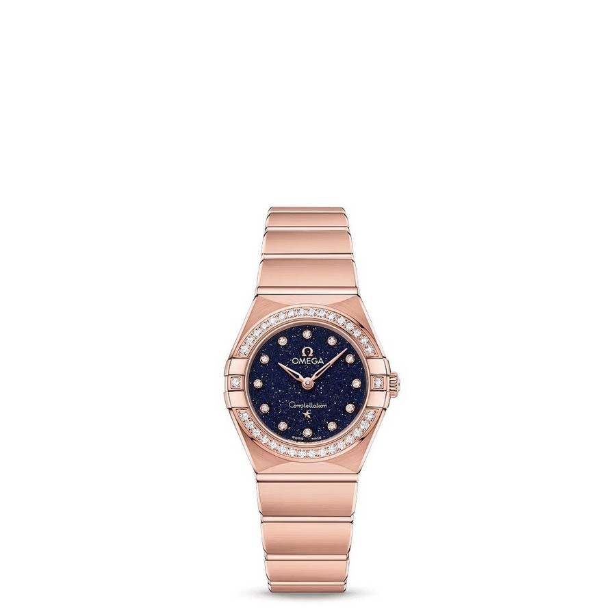 Đồng Hồ Omega Constellation Quartz 25 mm Nữ Xanh Than Nâu Nhạt